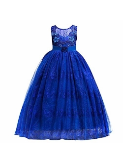 FKKFYY Girls Princess Pageant Long Dress for Girls Kids Prom Ball Gowns