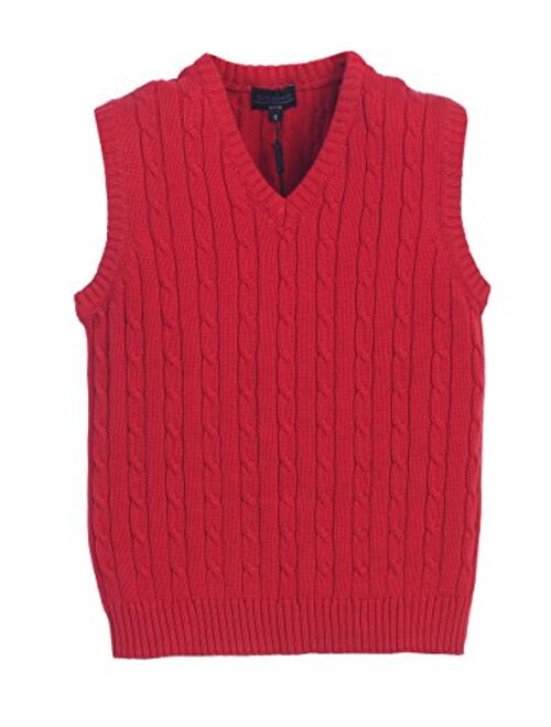 Gioberti Boy's 100% Cotton Soft V-Neck Cable Knit Sweater Vest