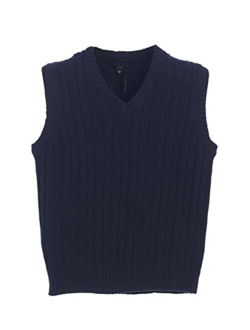 Gioberti Boy's 100% Cotton Soft V-Neck Cable Knit Sweater Vest