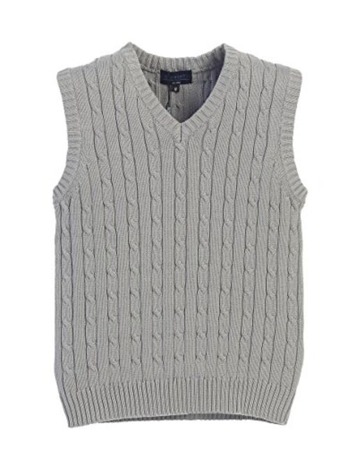 Gioberti Boy's 100% Cotton Soft V-Neck Cable Knit Sweater Vest