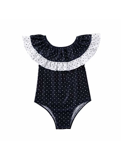 DuAnyozu Toddler Baby Girl One-Piece Ruffle Swimsuit Kids Bathing Suits Beach Swimwear Summer Outfit