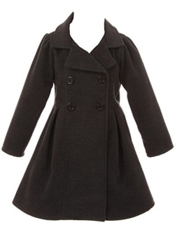 iGirlDress Coat Long Sleeve Button Pocket Long Winter Coat Outerwear