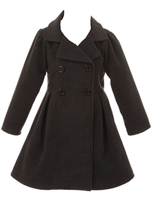 iGirlDress Coat Long Sleeve Button Pocket Long Winter Coat Outerwear