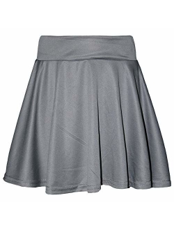 New Girls Skater Skirts School Fashion Summer Plain Skirt 5 6 7 8 9 10 11 12 13Y