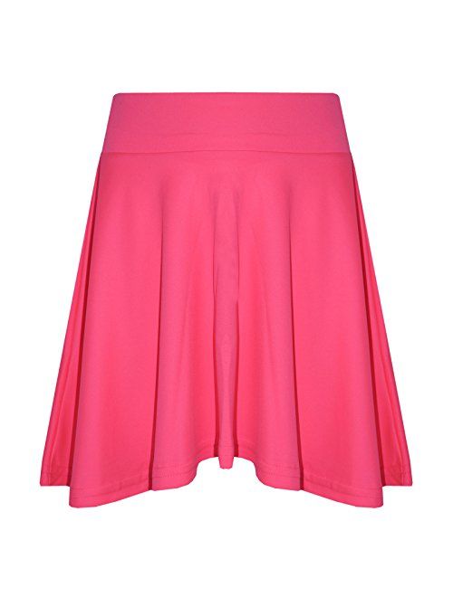 New Girls Skater Skirts School Fashion Summer Plain Skirt 5 6 7 8 9 10 11 12 13Y