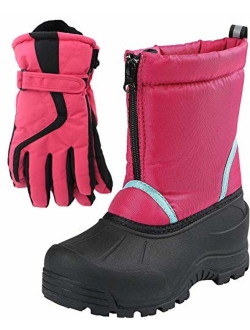 Icicle Kids Winter Snow Boots & Gloves Combo for Girls & Boys