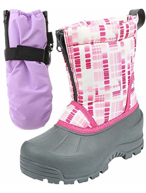 Northside Icicle Kids Winter Snow Boots & Gloves Combo for Girls & Boys