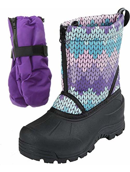 Northside Icicle Kids Winter Snow Boots & Gloves Combo for Girls & Boys