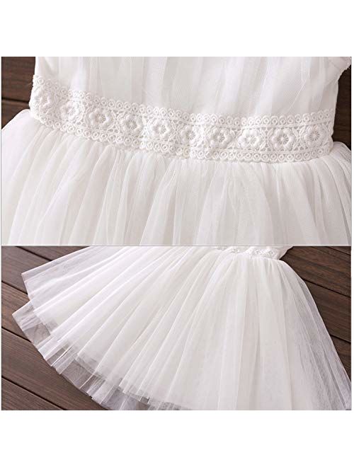 Bow Dream Little Girl Lace Flower Girl Dresses Wedding Party Easter First Communion 2T to 12 Years Old