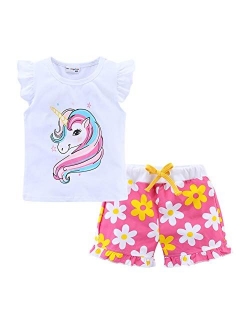 Little Girls Outfit Summer Holiday Cartoon