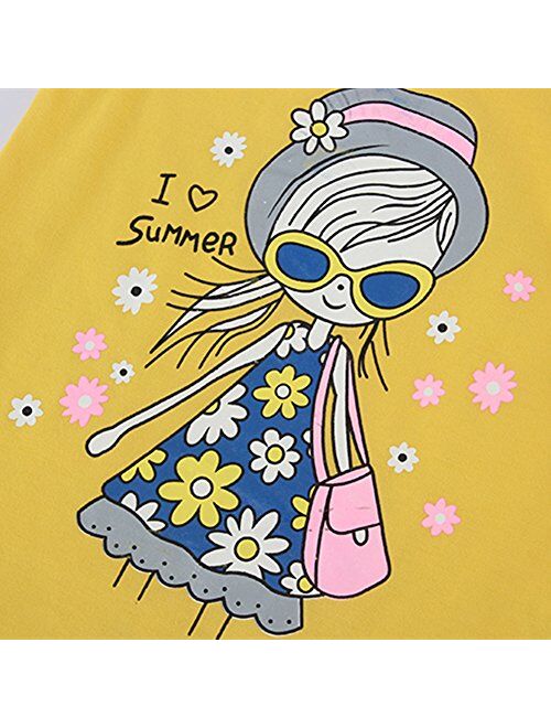 LittleSpring Little Girls Outfit Summer Holiday Cartoon