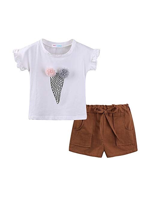 LittleSpring Little Girls Outfit Summer Holiday Cartoon