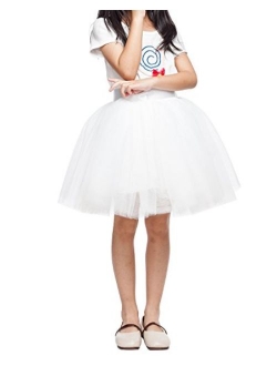 Little Girl Tutu Skirt A Line 7 Layers Tulle Skirt Party Princess Dance Tutu Dress (3T -10T)