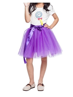 Little Girl Tutu Skirt A Line 7 Layers Tulle Skirt Party Princess Dance Tutu Dress (3T -10T)