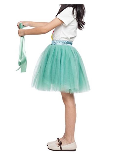 Little Girl Tutu Skirt A Line 7 Layers Tulle Skirt Party Princess Dance Tutu Dress (3T -10T)