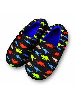 Tirzrro Kids Big Boys Warm Slippers with Soft Memory Foam Indoor Anti-Slip Cute Dinosaur Slippers