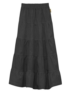 Baby'O Girl's (Children's) Ankle Length Long Denim 5 Tiered Skirt