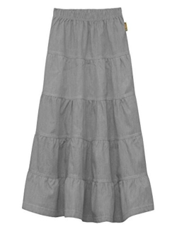 Baby'O Girl's (Children's) Ankle Length Long Denim 5 Tiered Skirt