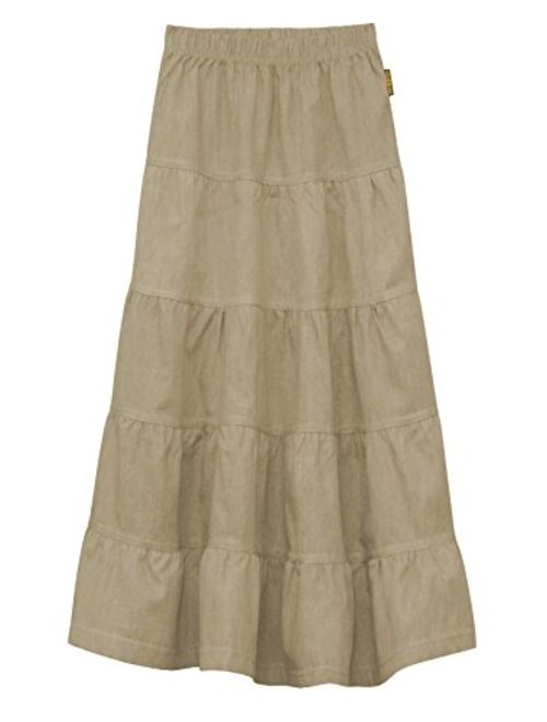 Baby'O Girl's (Children's) Ankle Length Long Denim 5 Tiered Skirt