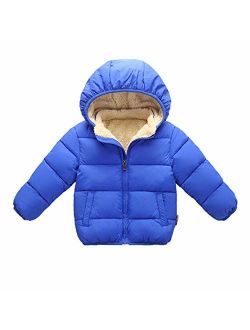 Toddler Baby Hooded Down Jacket Boys Girls Kids Thicken Warm Winter Coat Outerwear 1-7t