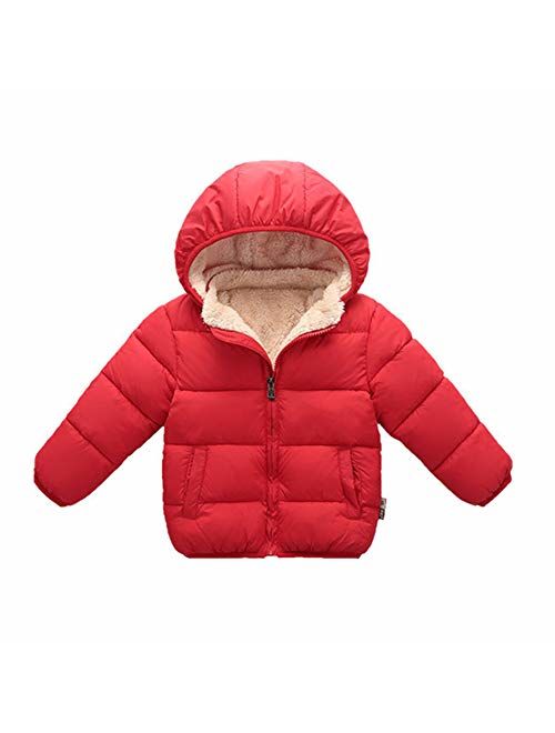 Toddler Baby Hooded Down Jacket Boys Girls Kids Thicken Warm Winter Coat Outerwear 1-7t