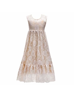 Flower Girls Dresses Bridesmaid Wedding Pageant Party Princess Communion Floral Boho Vintage Lace Dance Gown