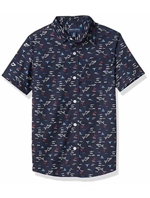 French Toast Boys' Short Sleeve Woven Shirt