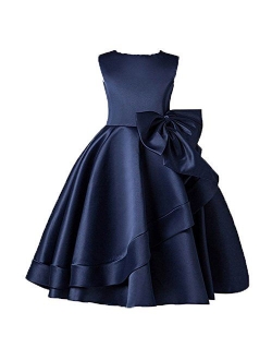 Navy Flower Girl Dresses Knee Dress and Party Dresses for Little Girls