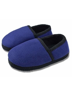 Tirzrro Little/Big Kids Warm Plush Fleece Slippers with Soft Memory Foam Slip-on Indoor Shoes