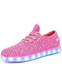 FASHOE Kids Boys Girls Breathable LED Light Up Shoes Flashing Sneakers