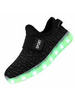 FASHOE Kids Boys Girls Breathable LED Light Up Shoes Flashing Sneakers