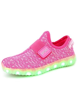 FASHOE Kids Boys Girls Breathable LED Light Up Shoes Flashing Sneakers