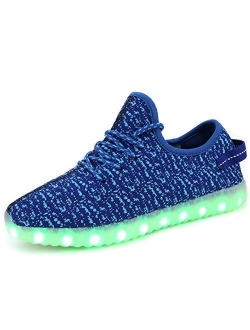 FASHOE Kids Boys Girls Breathable LED Light Up Shoes Flashing Sneakers