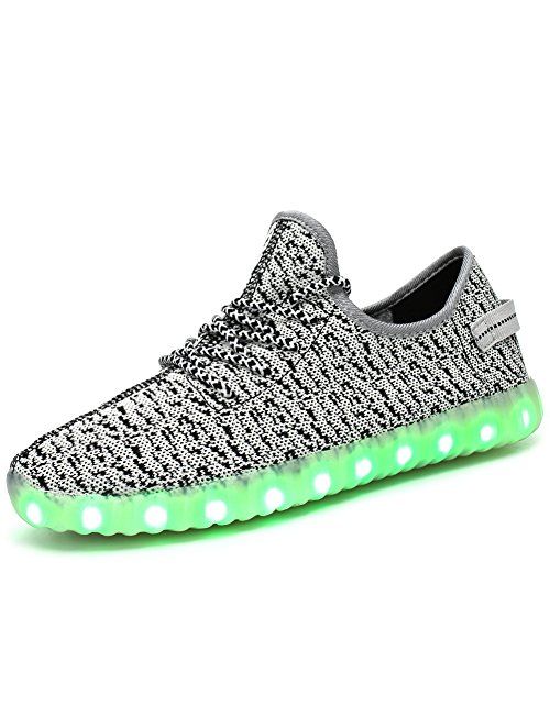 FASHOE Kids Boys Girls Breathable LED Light Up Shoes Flashing Sneakers