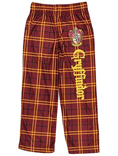 INTIMO Harry Potter Big Boys Houses Plaid Pajama Lounge Pants (Hogwarts, M-8)