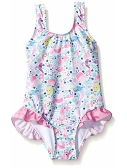 Flap Happy Girls' UPF 50+ Delaney Hip Ruffle Swimsuit