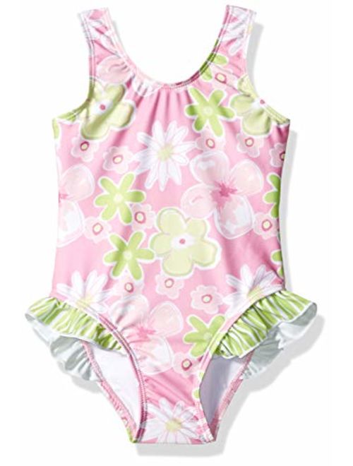 Flap Happy Girls' UPF 50+ Delaney Hip Ruffle Swimsuit