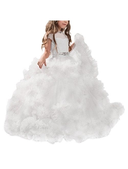 Stunning V-Back Luxury Pageant Tulle Ball Gowns for Girls 2-12 Year Old