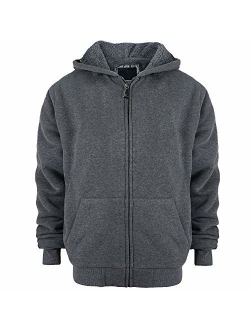 Yasumond Boys Hoodies Full Zip Up Sherpa Lined Fleece Lined Athletic Youth Kids Sweatshirts,Size 8-16