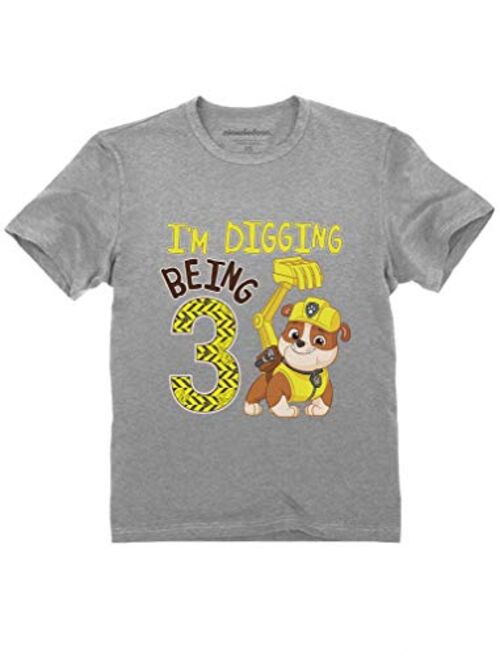 Tstars - Paw Patrol Rubble Digging 3rd Birthday Official Toddler Kids T-Shirt