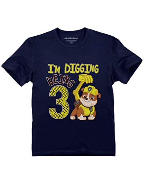 Tstars - Paw Patrol Rubble Digging 3rd Birthday Official Toddler Kids T-Shirt