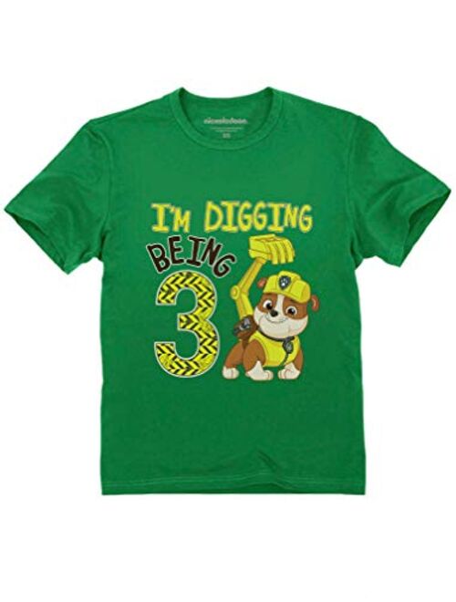 Tstars - Paw Patrol Rubble Digging 3rd Birthday Official Toddler Kids T-Shirt