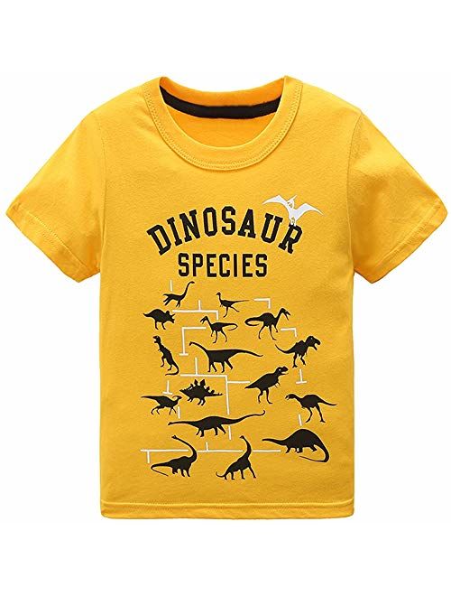 Kids Boys Tees Dinosaur Short Sleeve 3D Shirts Summer Toddler Cotton Crewneck Tops T Shirt