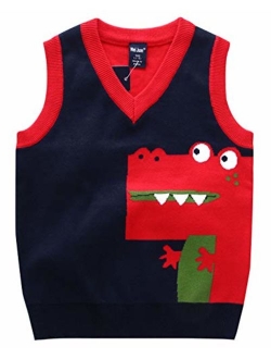 Happy Cherry Baby Boys Vest Thermal Warm Cotton Breathable Knit Sleeveless Sweater