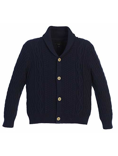 Gioberti Boy's 100% Cotton Knitted Shawl Collar Cardigan Sweater