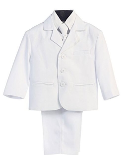 Infant Toddler Husky Boy's Dress Suit with Shirt Vest & Tie (5 Piece)