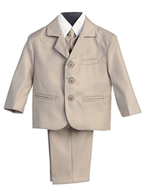 Infant Toddler Husky Boy's Dress Suit with Shirt Vest & Tie (5 Piece)