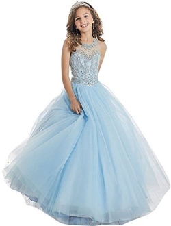 Girls Off The Shoulder A Line Pageant Dresses with Pockets Formal Dresses