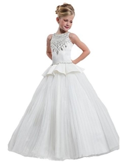 Girls Off The Shoulder A Line Pageant Dresses with Pockets Formal Dresses