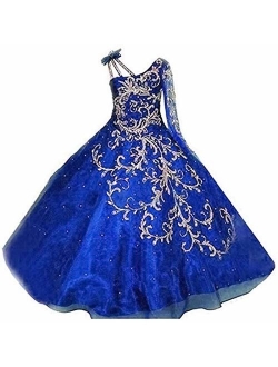 Girls Off The Shoulder A Line Pageant Dresses with Pockets Formal Dresses